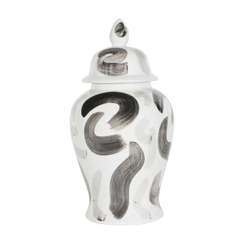 Libra Calm Neutral Collection - Monochome Brush Swirl Ginger Jar