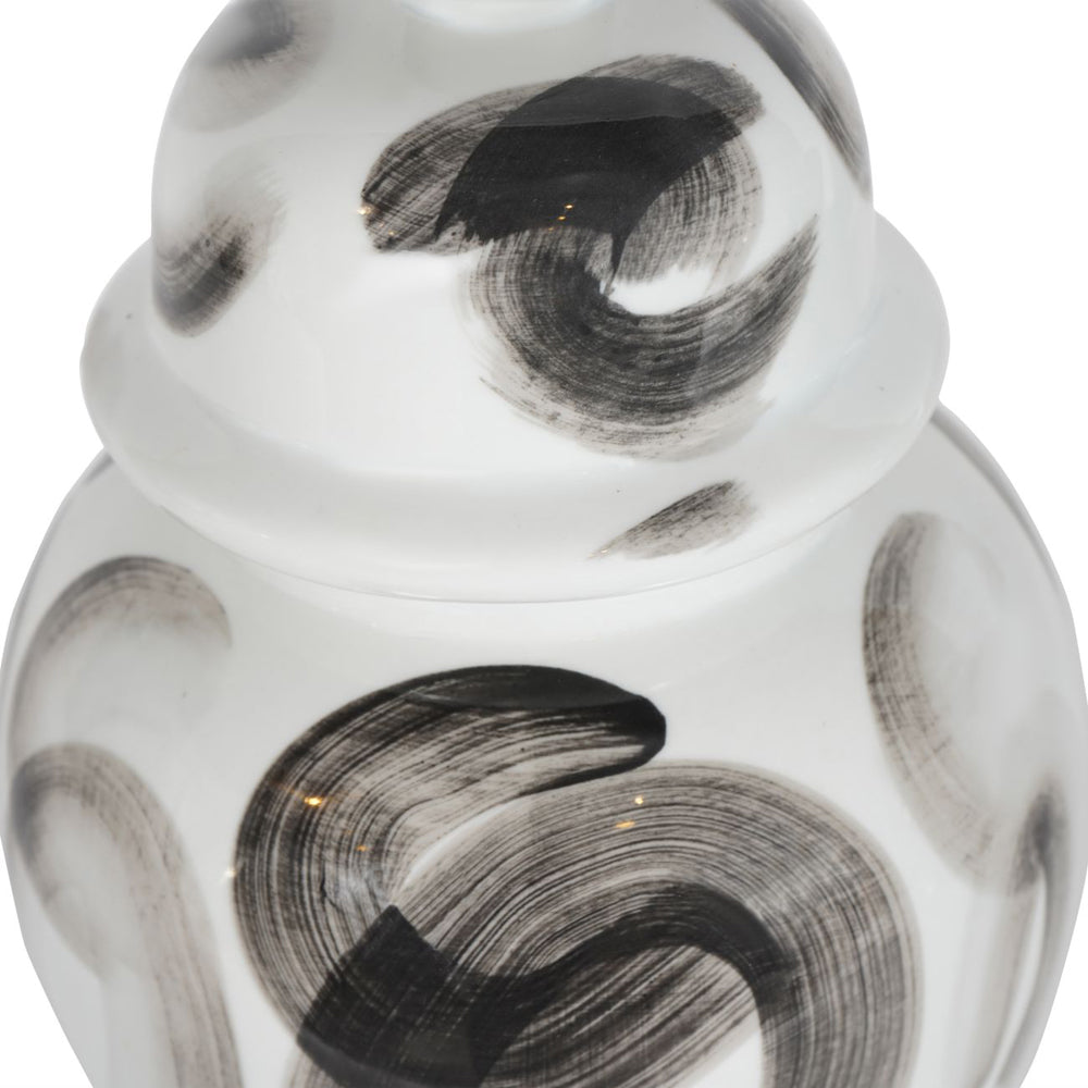 Libra Calm Neutral Collection - Monochome Brush Swirl Ginger Jar