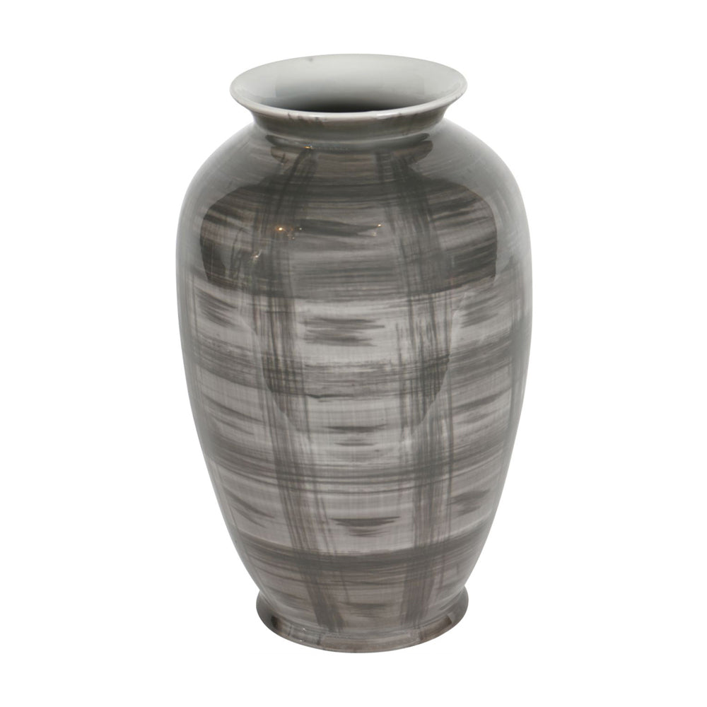 Libra Calm Neutral Collection - Crosshatch Ceramic Vase in Grey