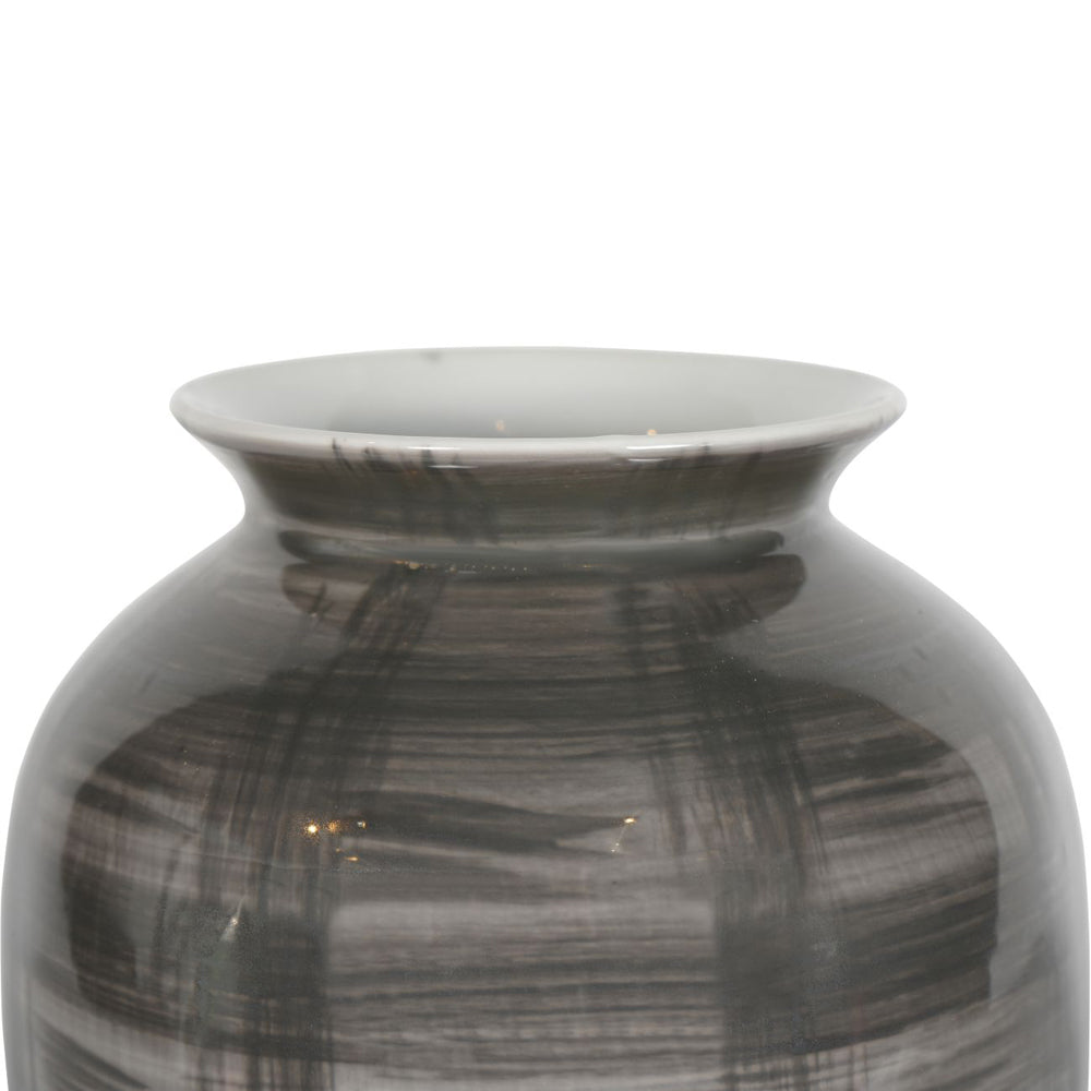 Libra Calm Neutral Collection - Crosshatch Ceramic Vase in Grey