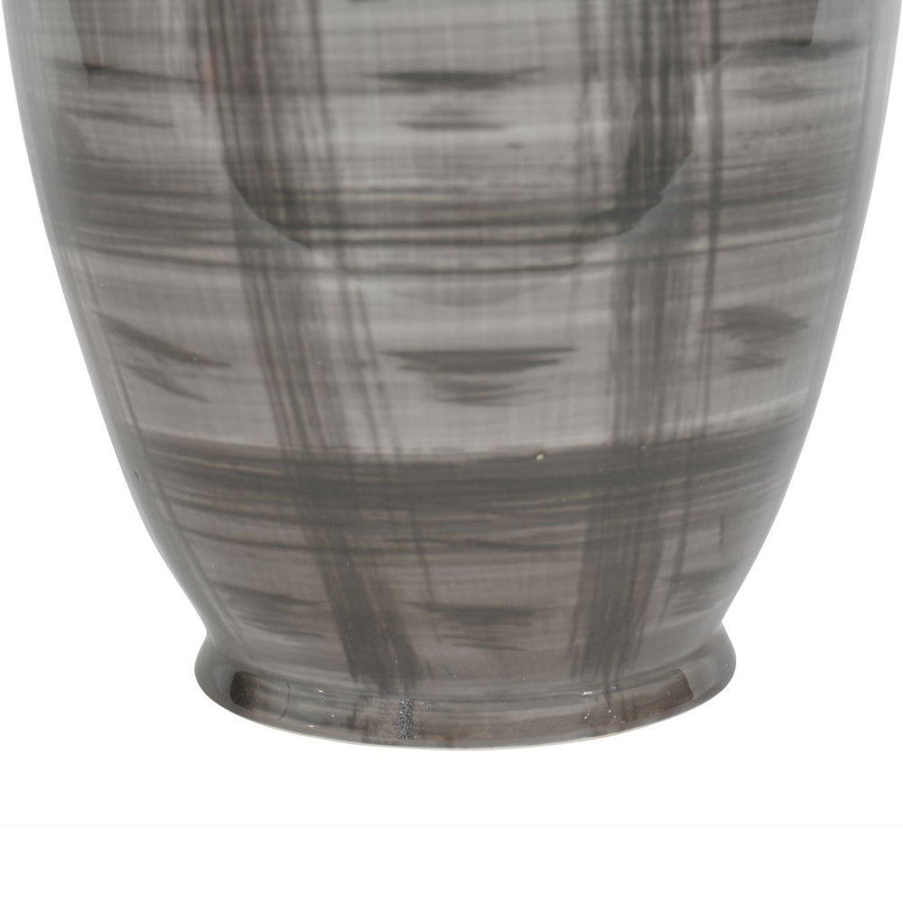 Libra Calm Neutral Collection - Crosshatch Ceramic Vase in Grey