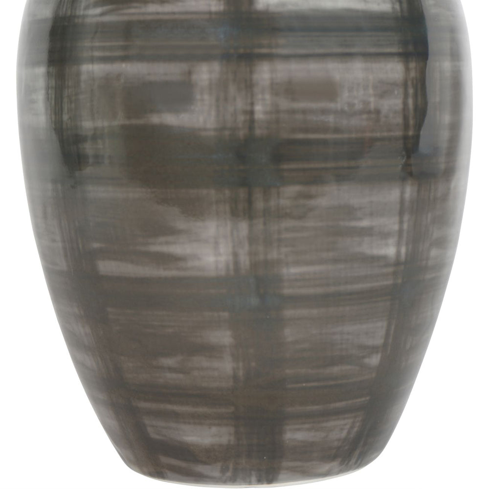 Libra Calm Neutral Collection - Crosshatch Ceramic Ginger Jar in Grey