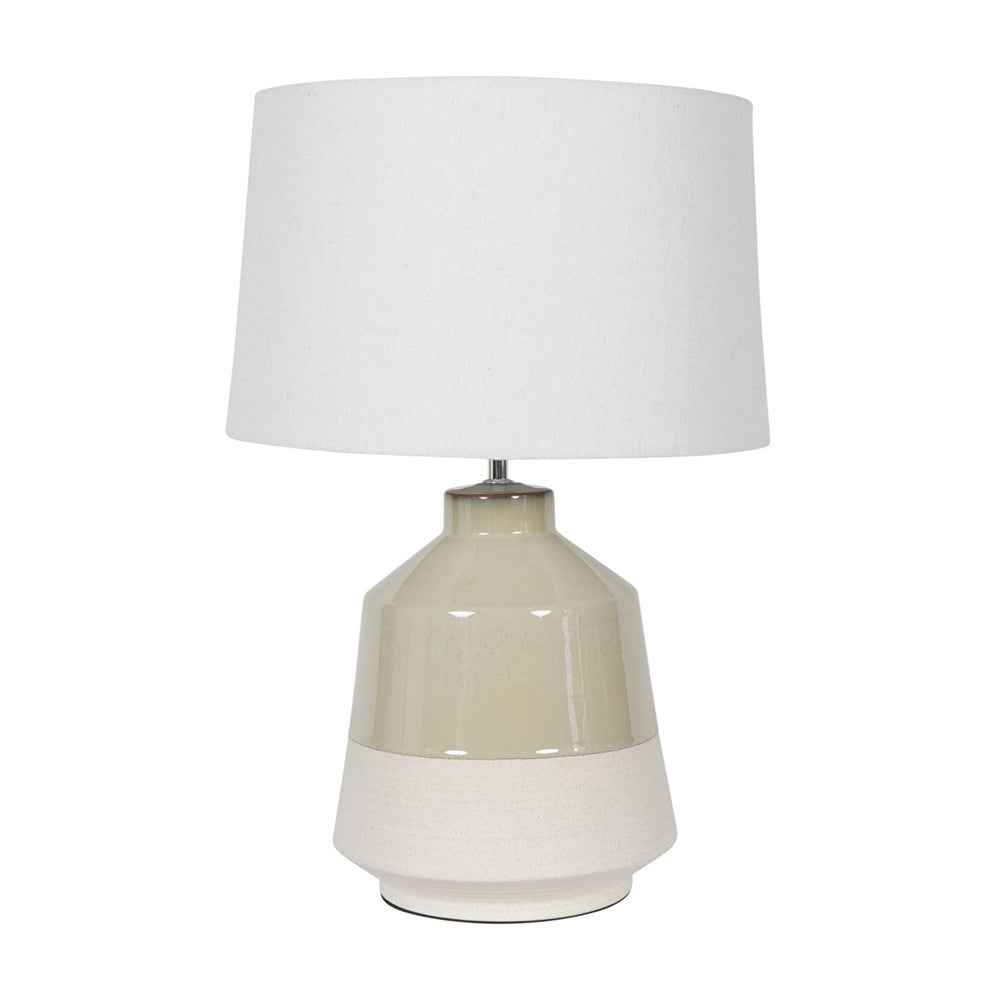 Libra Urban Botanic Collection - Canterbury Soft Green Dipped Glaze Table Lamp with Ivory Coolie Shade