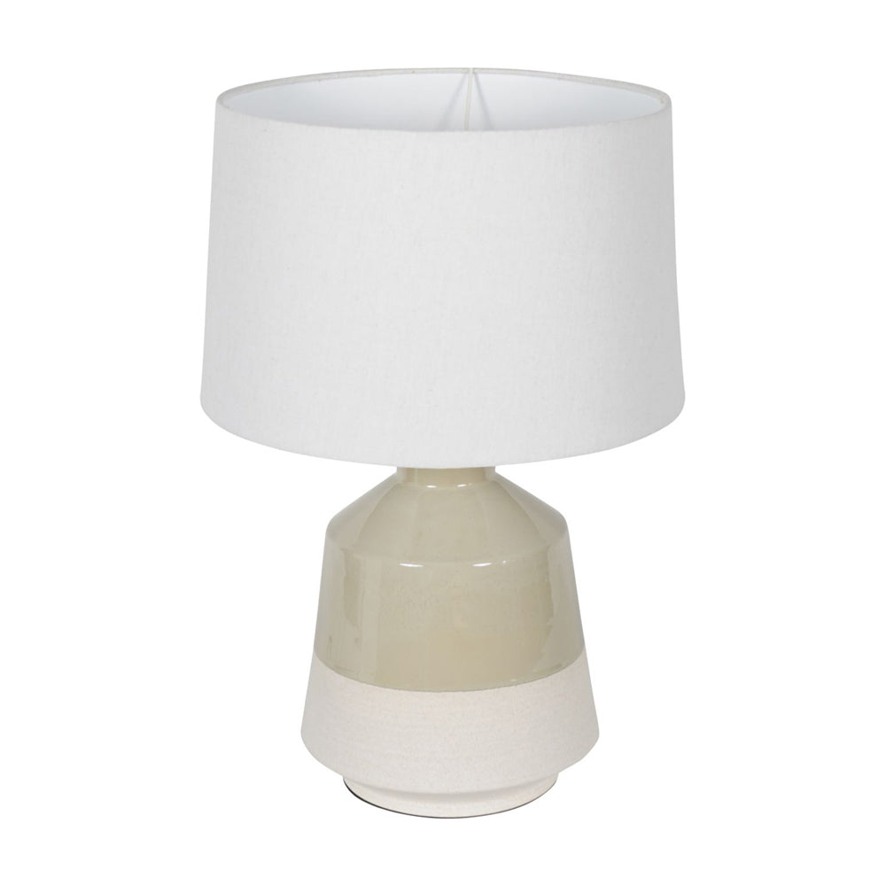 Libra Urban Botanic Collection - Canterbury Soft Green Dipped Glaze Table Lamp with Ivory Coolie Shade