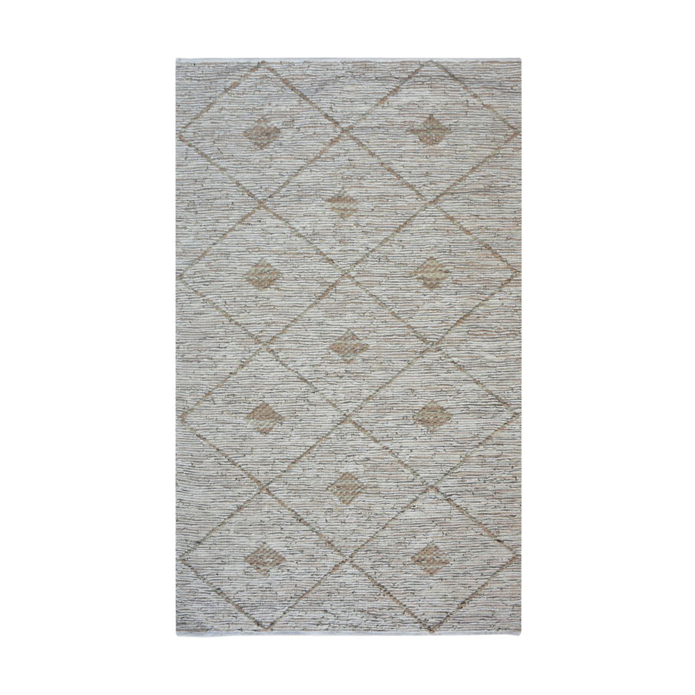 Libra Calm Neutral Collection - Lazio Hand Woven Rug in Beige Leather 160x230cm