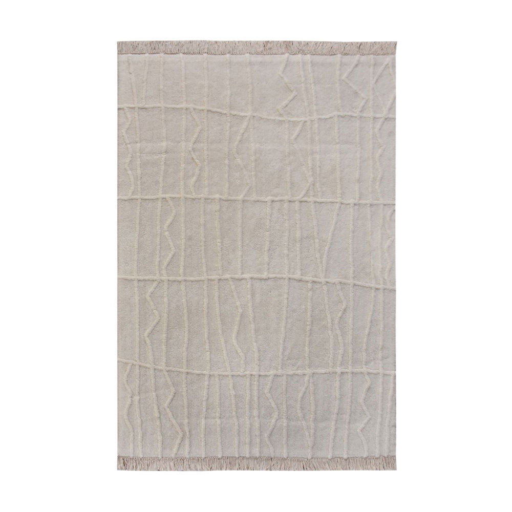 Libra Luxurious Glamour Collection - Marve Table Tufted Wool Rug in Ivory