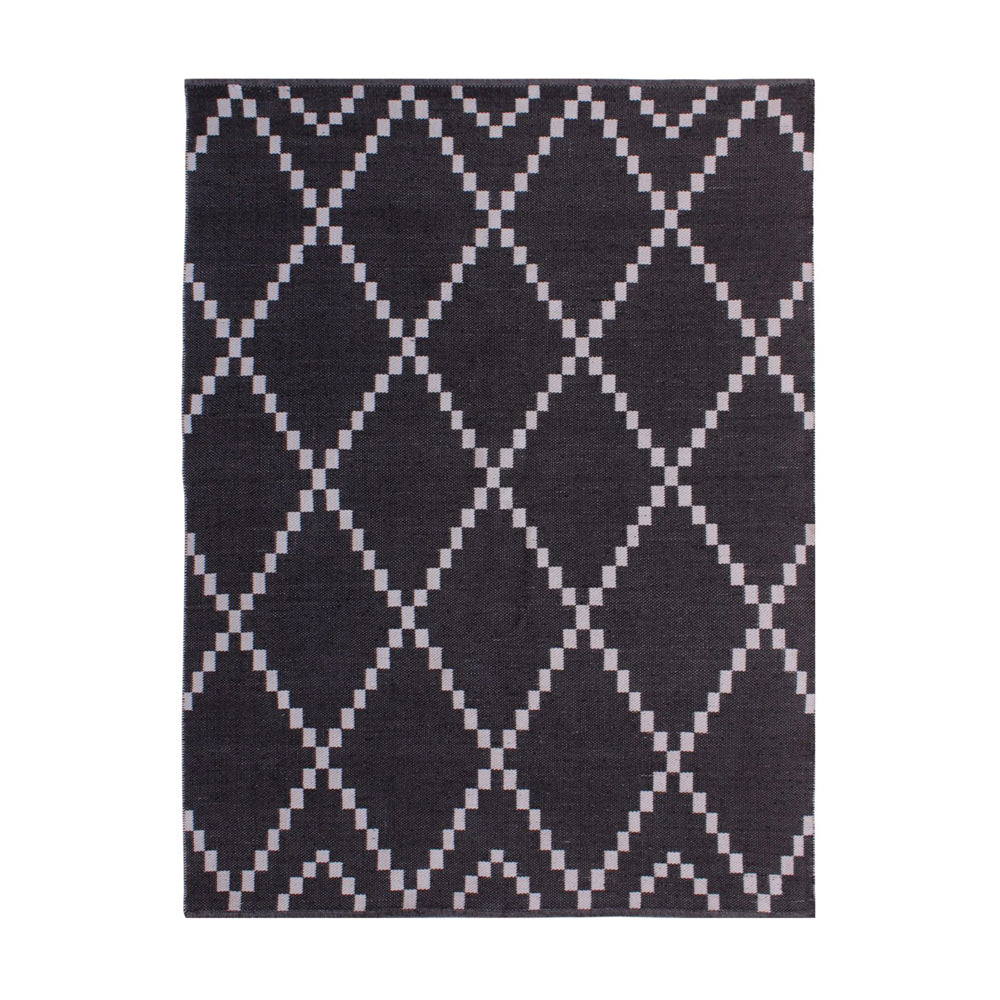 Libra Urban Botanic Collection - Laridel Jacquard Woven Rug in Charcoal & Ivory