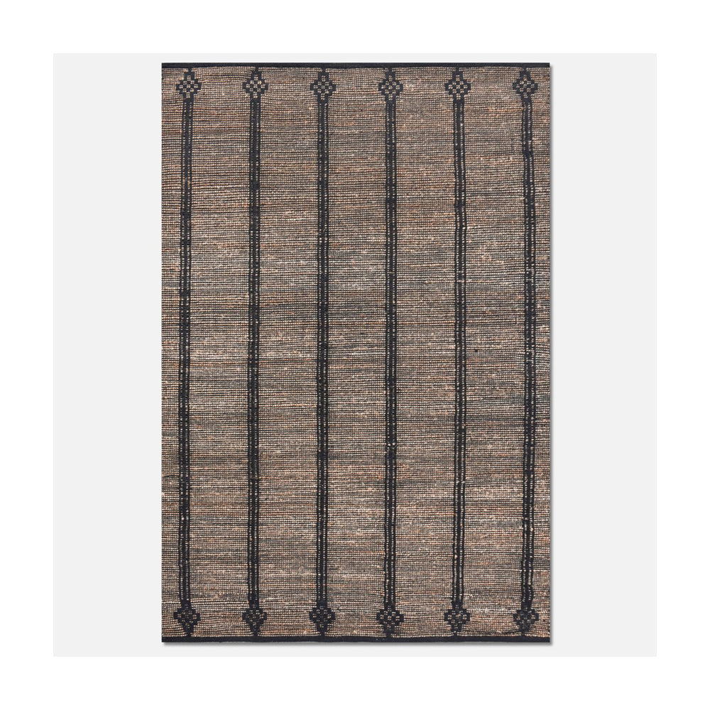 Libra Urban Botanic Collection - Bosho Hand Woven Rug in Natural & Charcoal 160x230cm