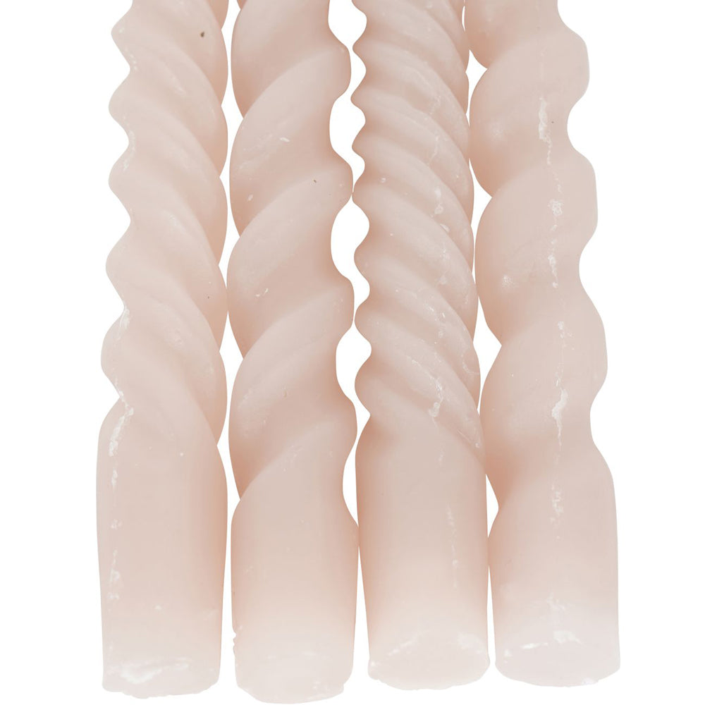 Libra Luxurious Glamour Collection - Set of 4 Twisted Dinner Candles in Pink