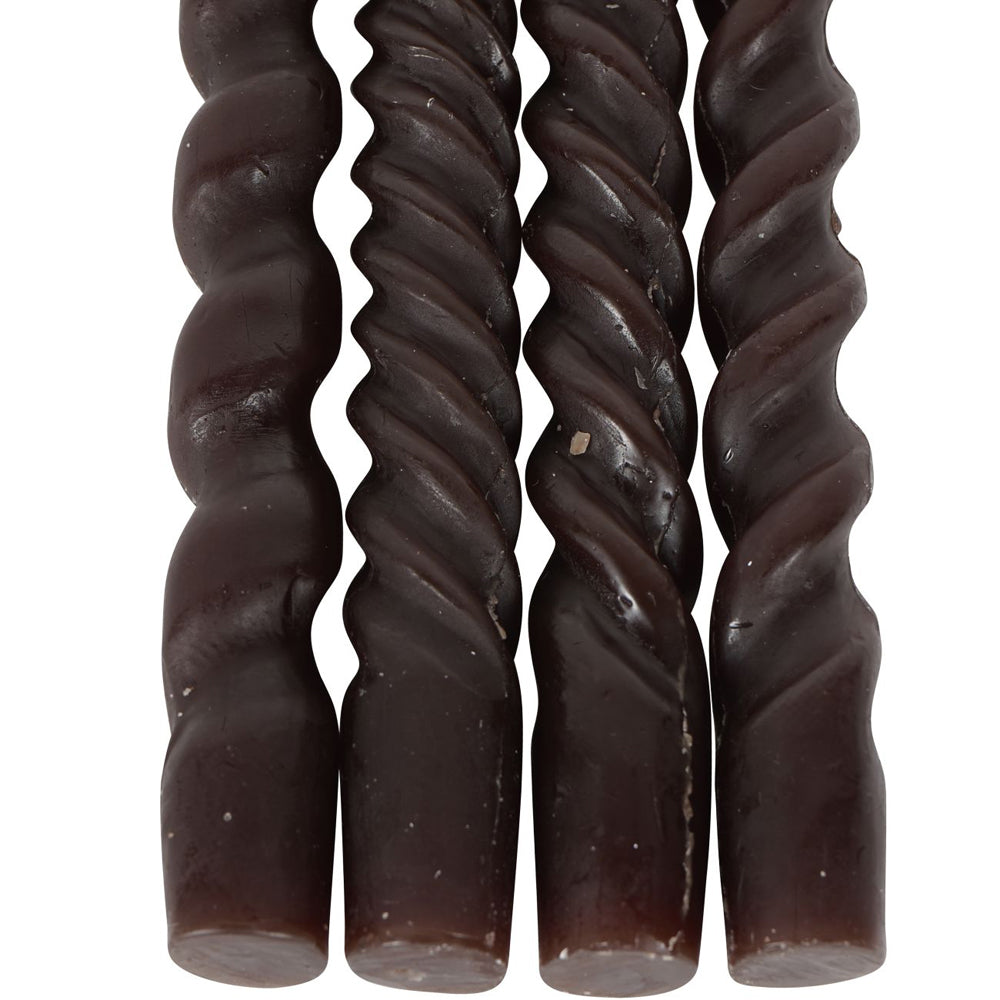 Libra Calm Neutral Collection - Set of 4 Twisted Dinner Candles in Brown