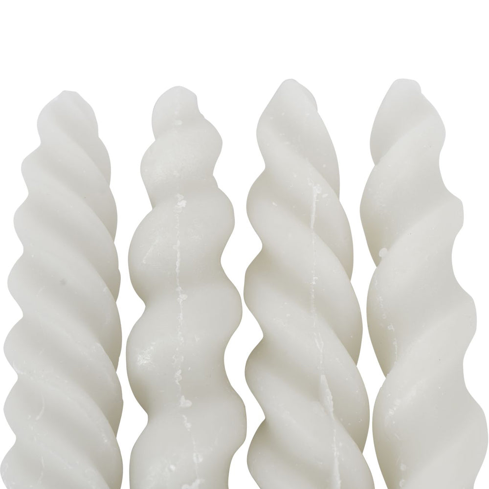 Libra Calm Neutral Collection - Set of 4 Twisted Dinner Candles in Beige