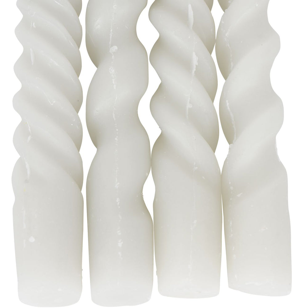 Libra Calm Neutral Collection - Set of 4 Twisted Dinner Candles in Beige