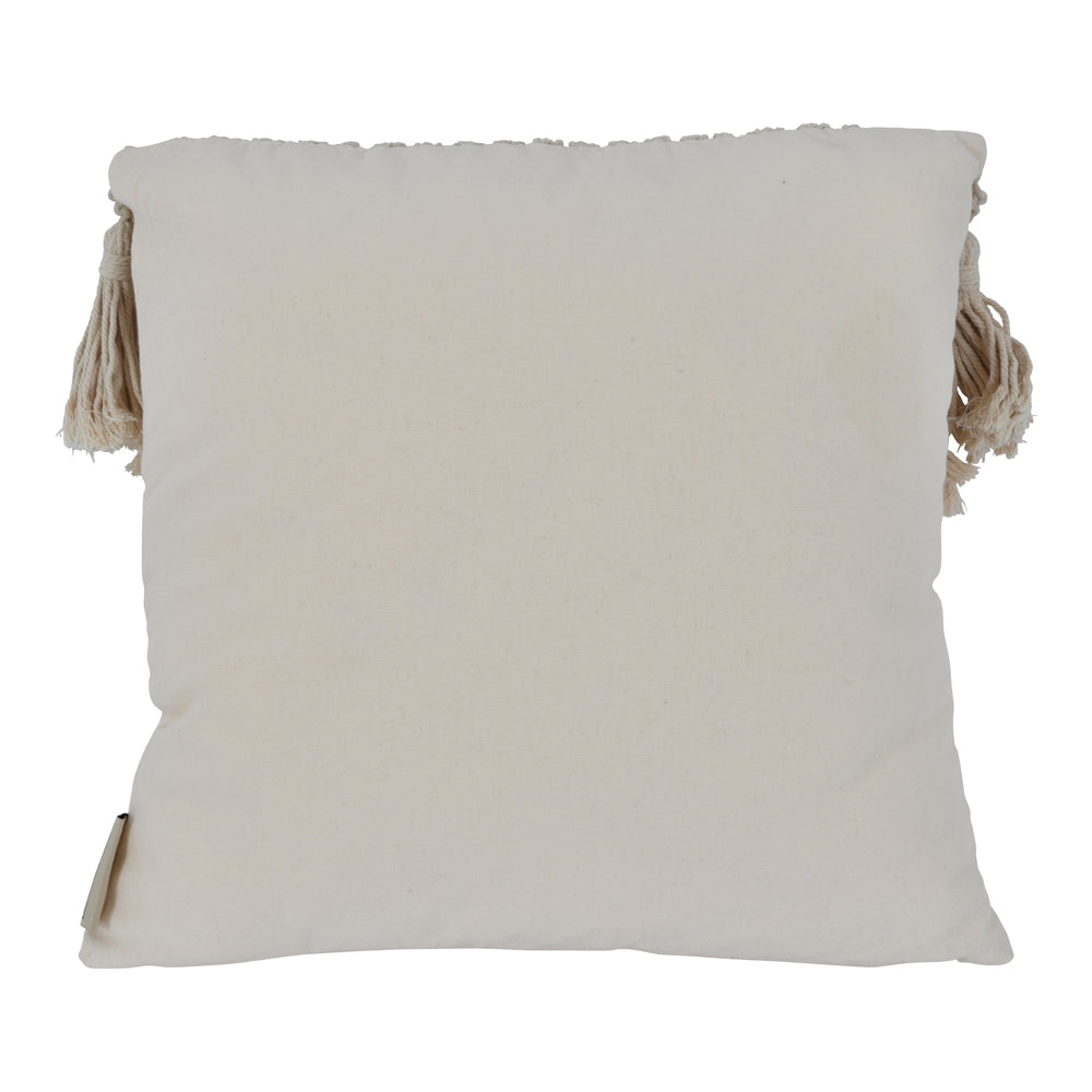 Libra Calm Neutral Collection - Fringed Macrame Cotton Cushion