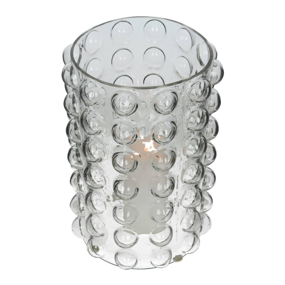 Libra Luxurious Glamour Collection - Bobble Clear Glass Candle Holder Large