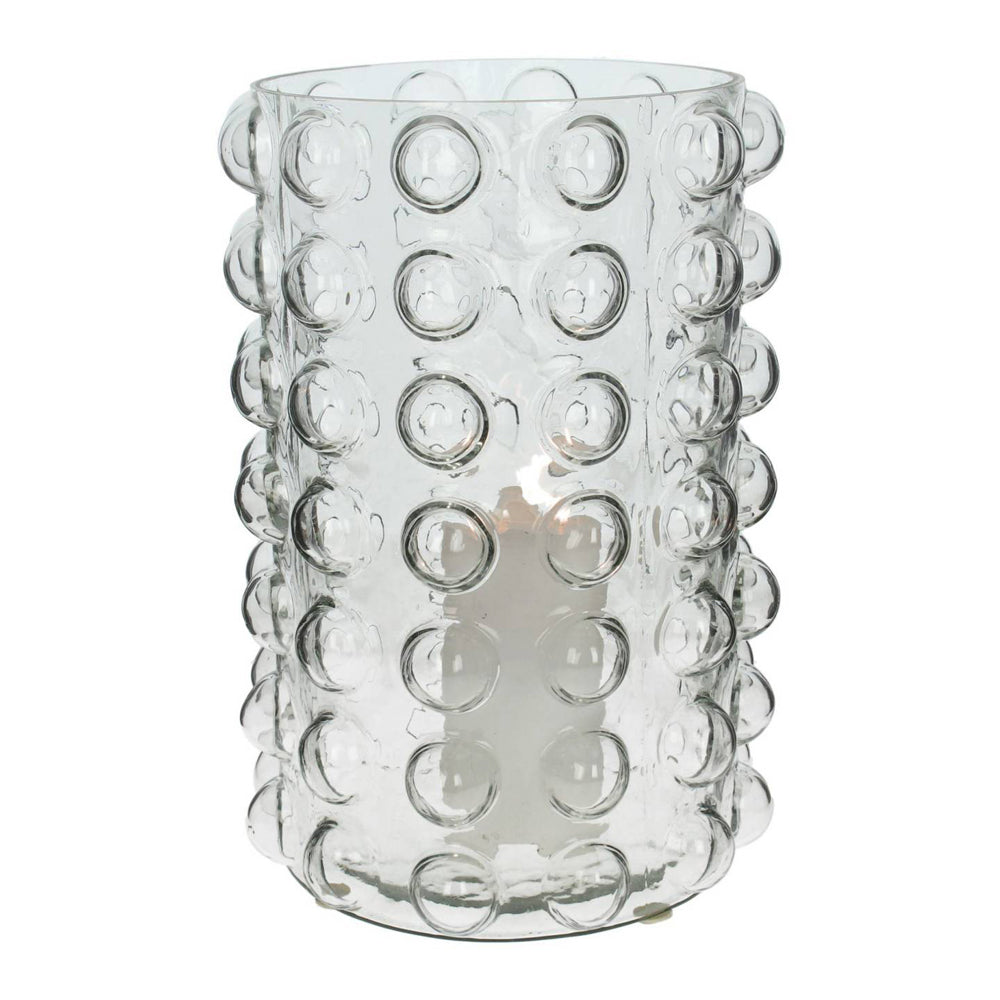 Libra Luxurious Glamour Collection - Bobble Clear Glass Candle Holder Large