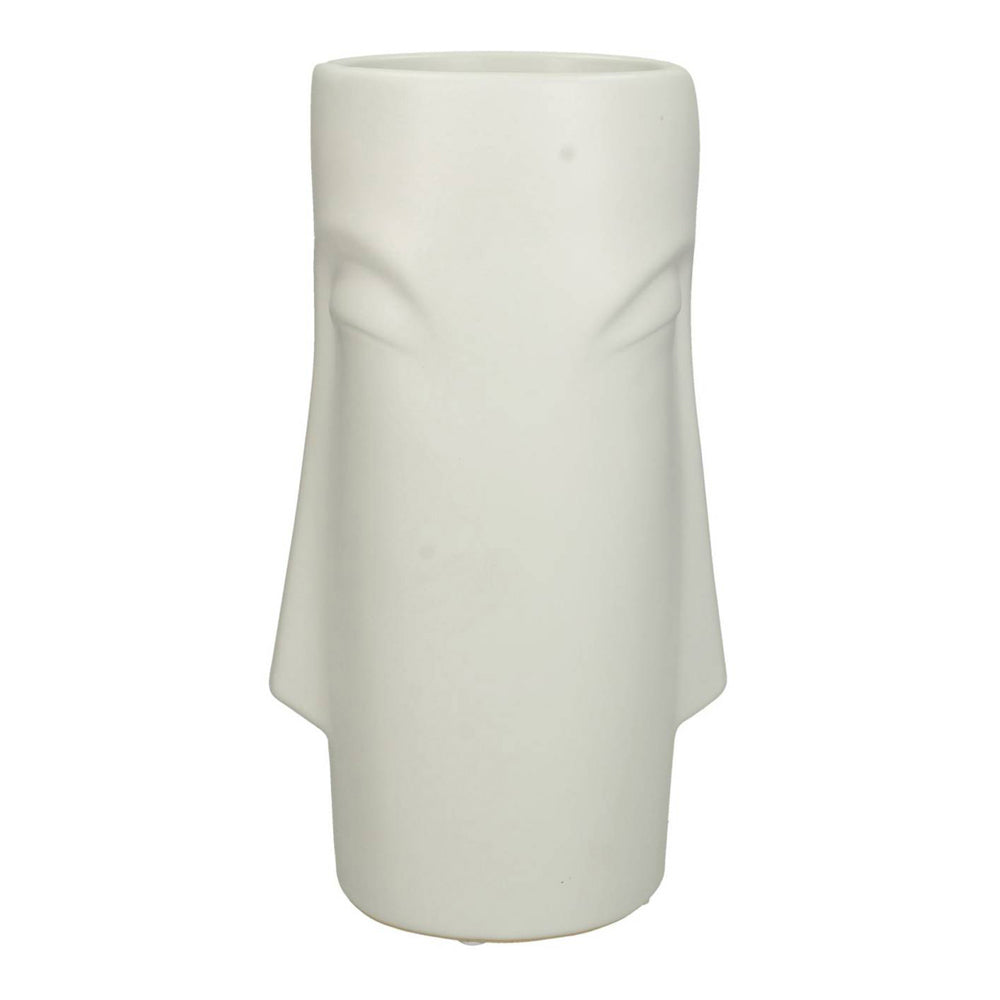 Libra Midnight Mayfair Collection - Silhouette Face Ceramic White 29 cm Vase