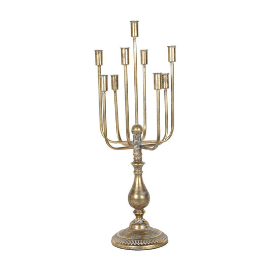 Libra Luxurious Glamour Collection - Rustic Gold 9 Candle Candelabra