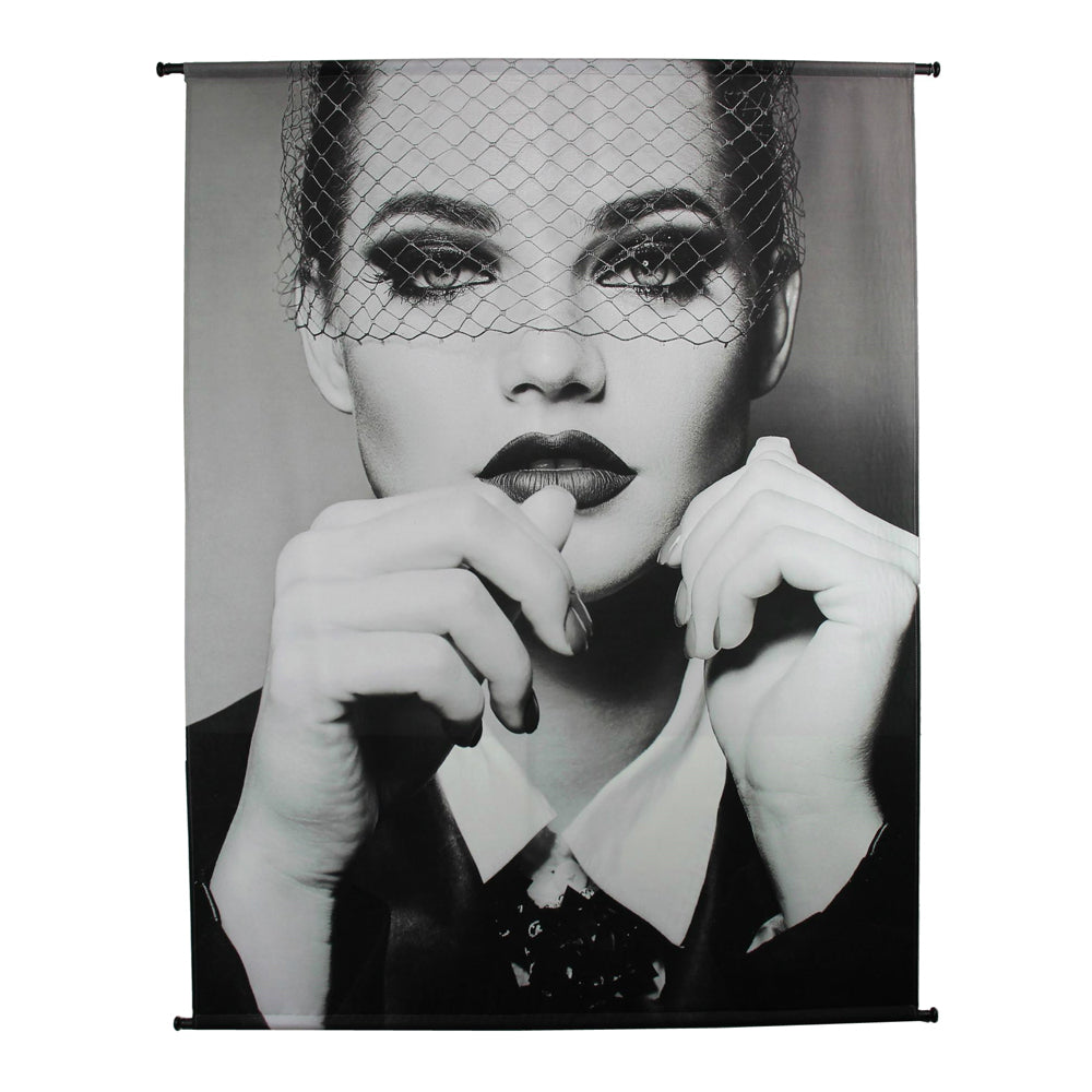 Libra Urban Botanic Collection - Velma Monochrome Portrait Velvet Wall Hanging