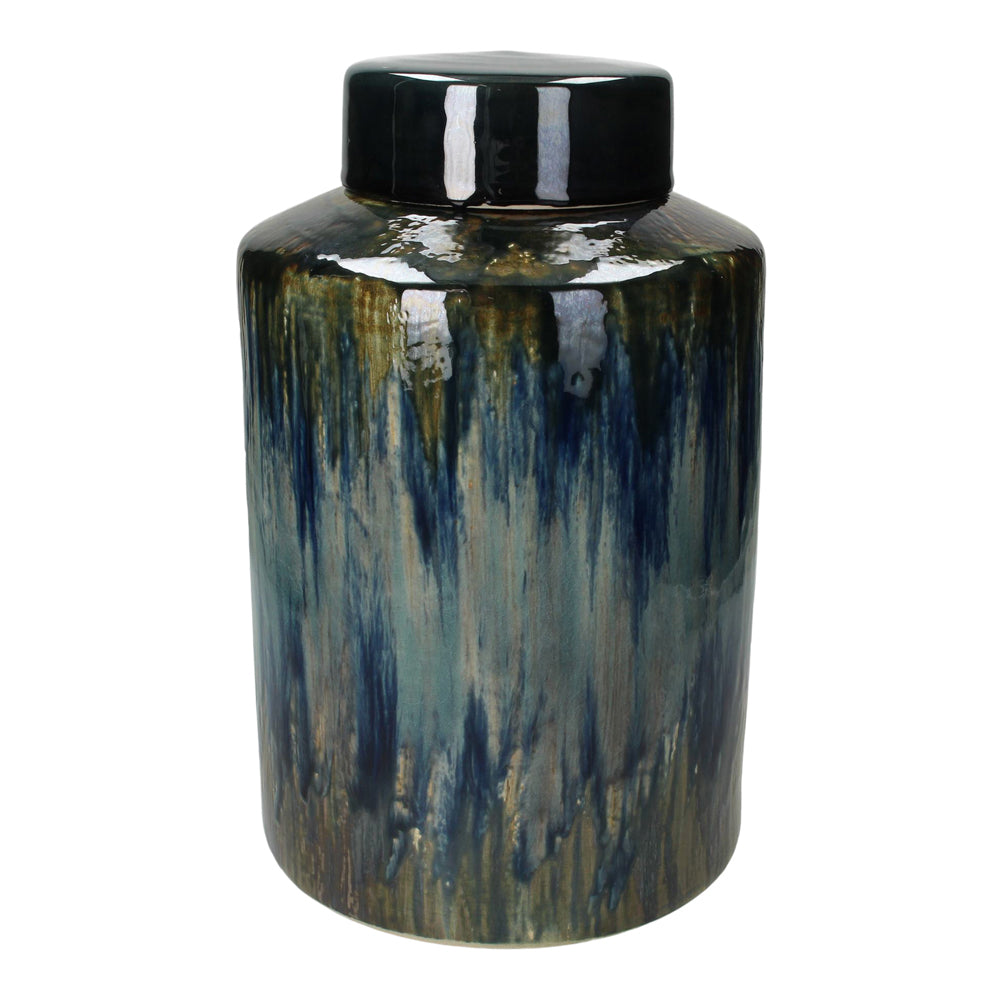 Libra Urban Botanic Collection - Santorini Blue Ceramic Lidded Jar Small