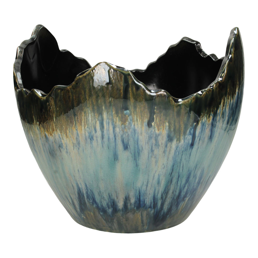 Libra Urban Botanic Collection - Santorini Blue Ceramic Planter