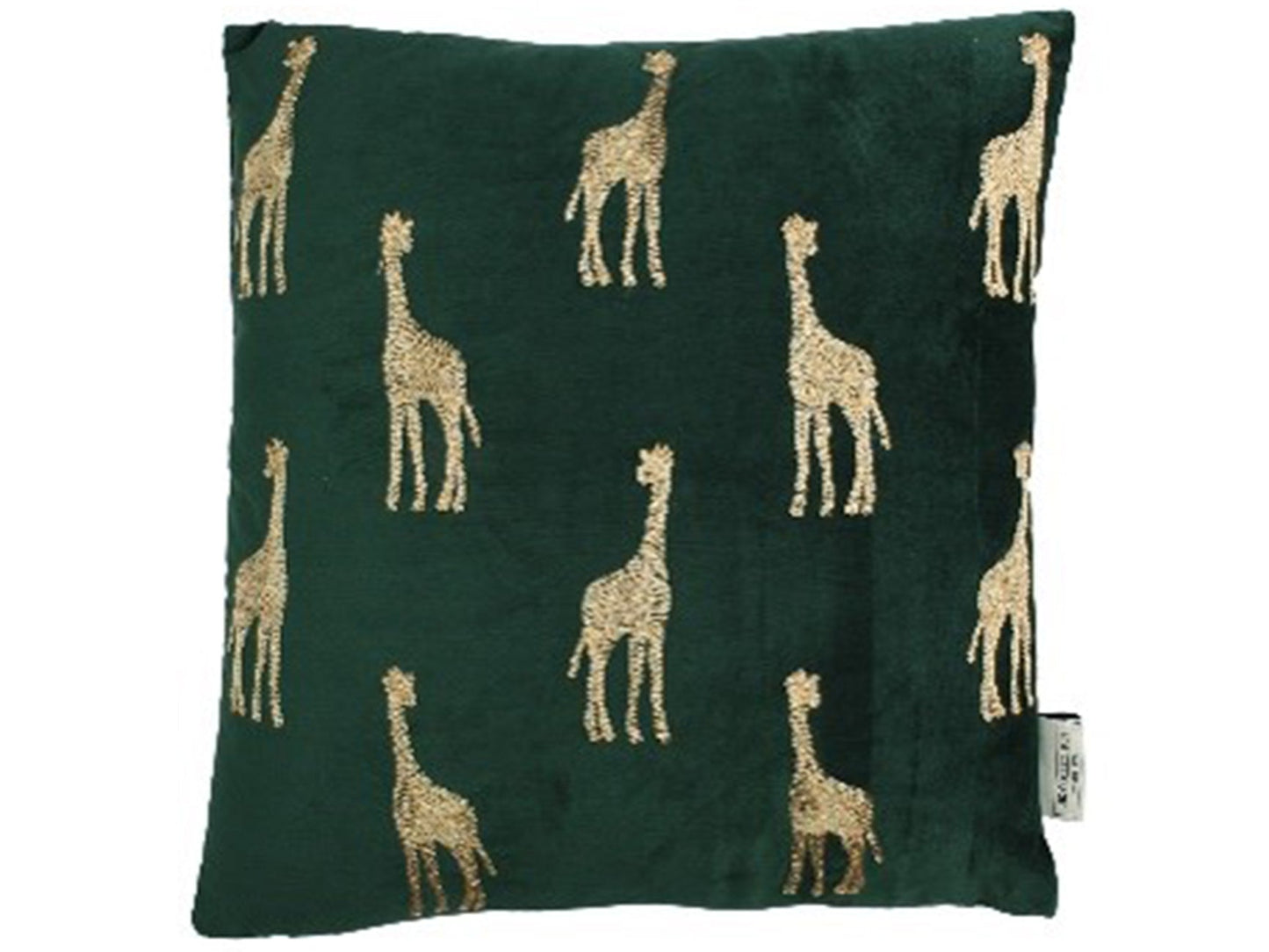 Libra Safari Giraffe Cushion Cover in Green Velvet-Libra-Olivia's