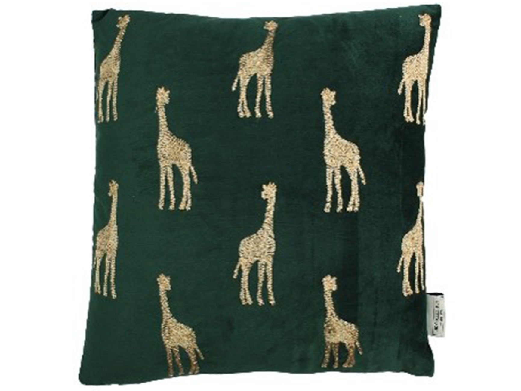 Libra Safari Giraffe Cushion Cover in Green Velvet-Libra-Olivia's