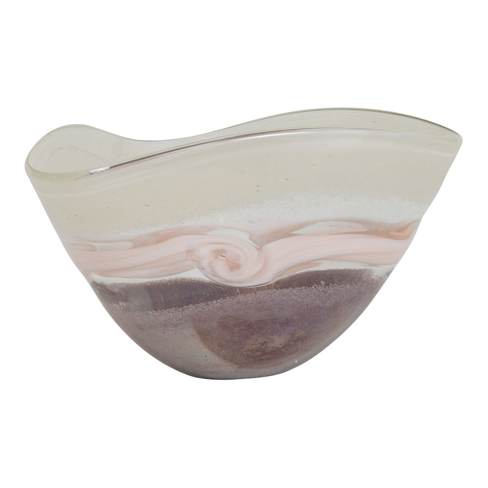 Libra Calm Neutral Collection - Peach Swirl Glass Bowl