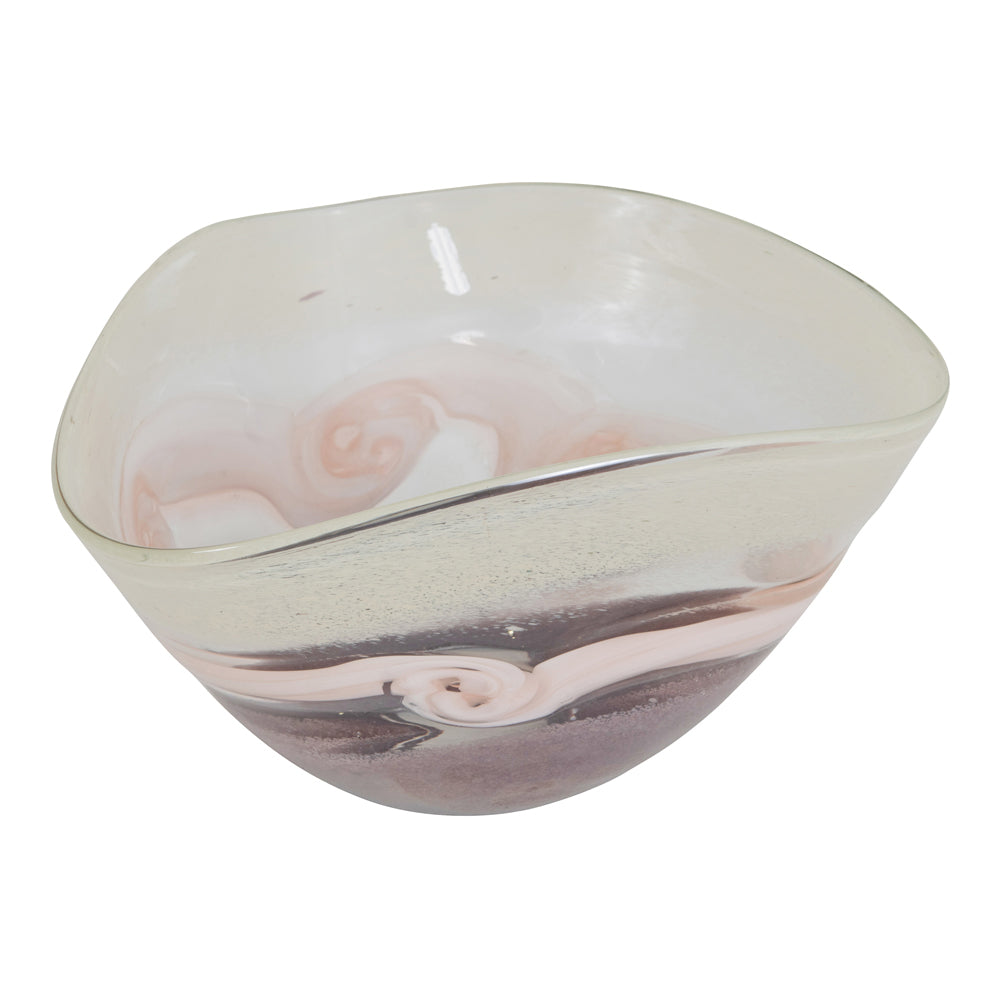 Libra Calm Neutral Collection - Peach Swirl Glass Bowl