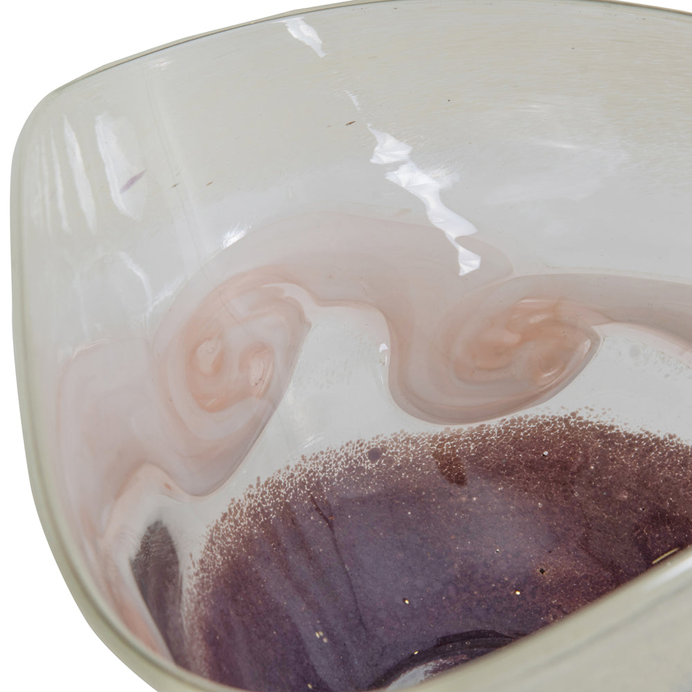 Libra Calm Neutral Collection - Peach Swirl Glass Bowl