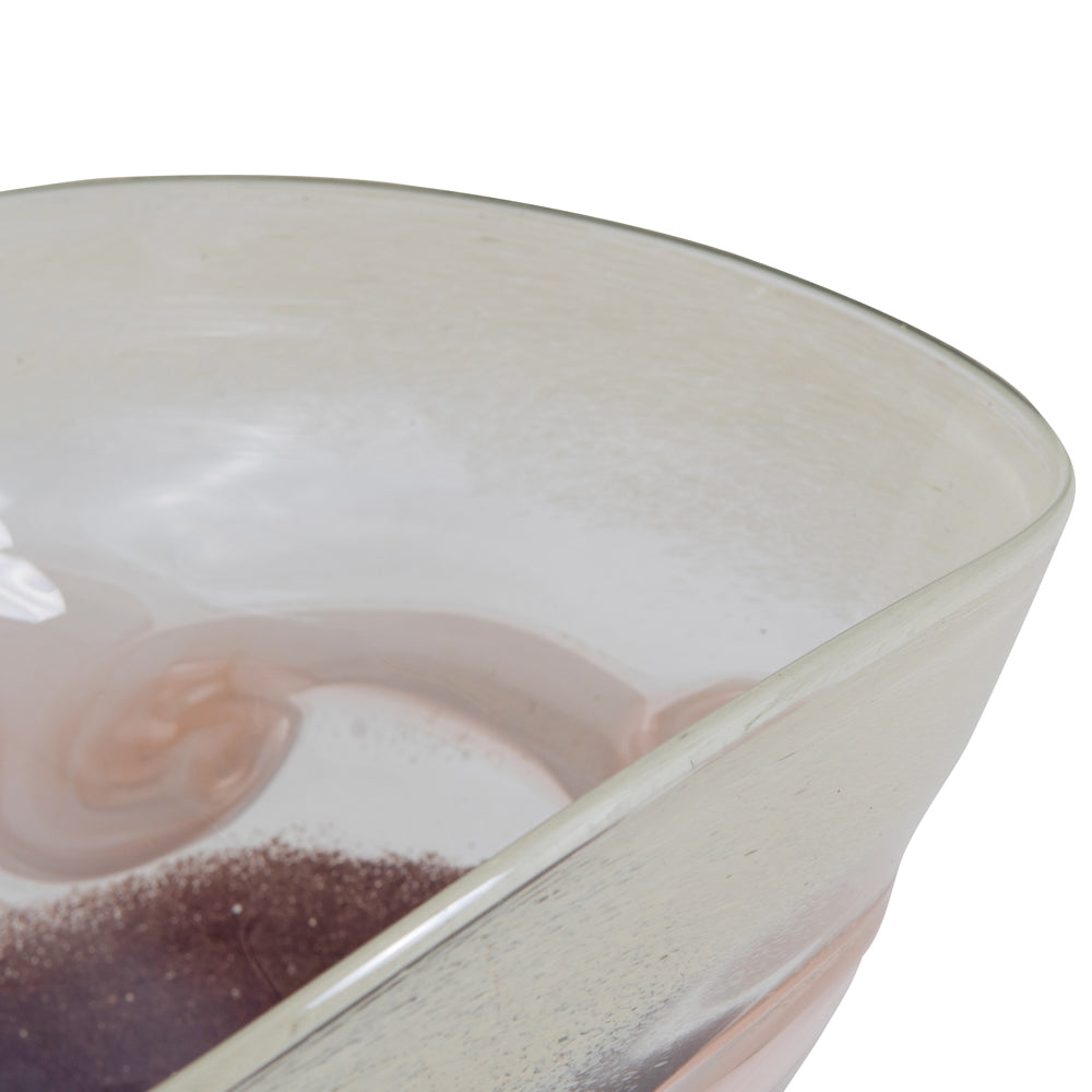 Libra Calm Neutral Collection - Peach Swirl Glass Bowl