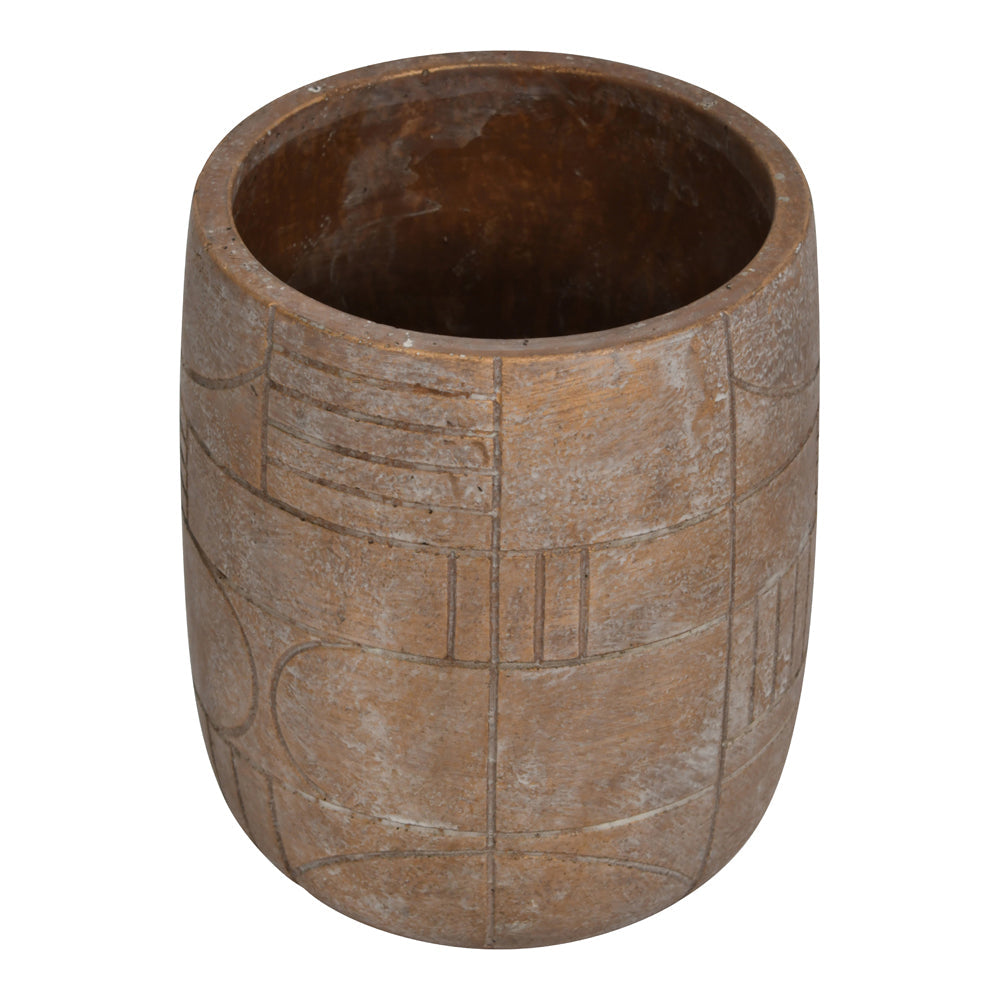 Libra Urban Botanic Collection - Geometric Circles Pattern Gold Concrete Planter Small