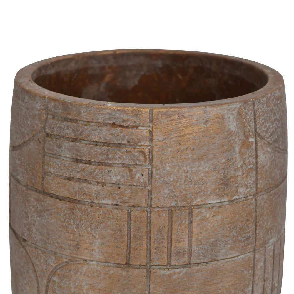 Libra Urban Botanic Collection - Geometric Circles Pattern Gold Concrete Planter Small