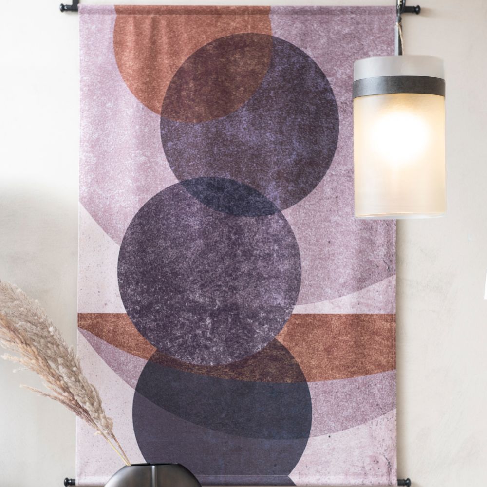 Libra Calm Neutral Collection - Elemental Circles Velvet Wall Hanging