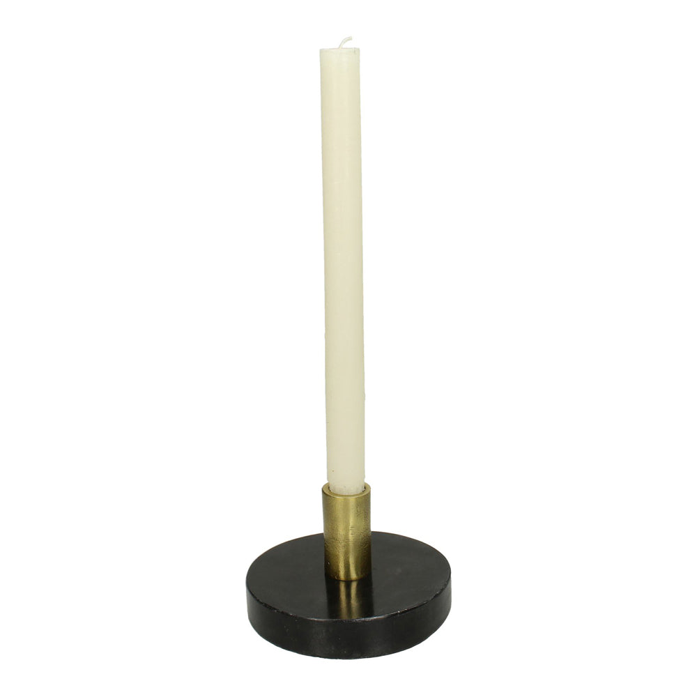 Libra Luxurious Glamour Collection - Black Marble Disc Candle Stick Holder