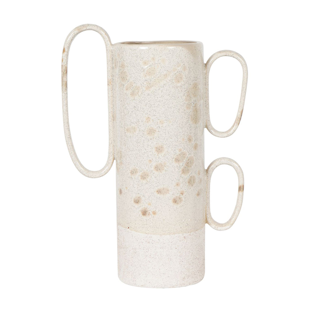 Libra Calm Neutral Collection - Zahara Handled Ceramic Vase in Cream