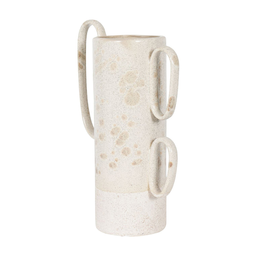 Libra Calm Neutral Collection - Zahara Handled Ceramic Vase in Cream