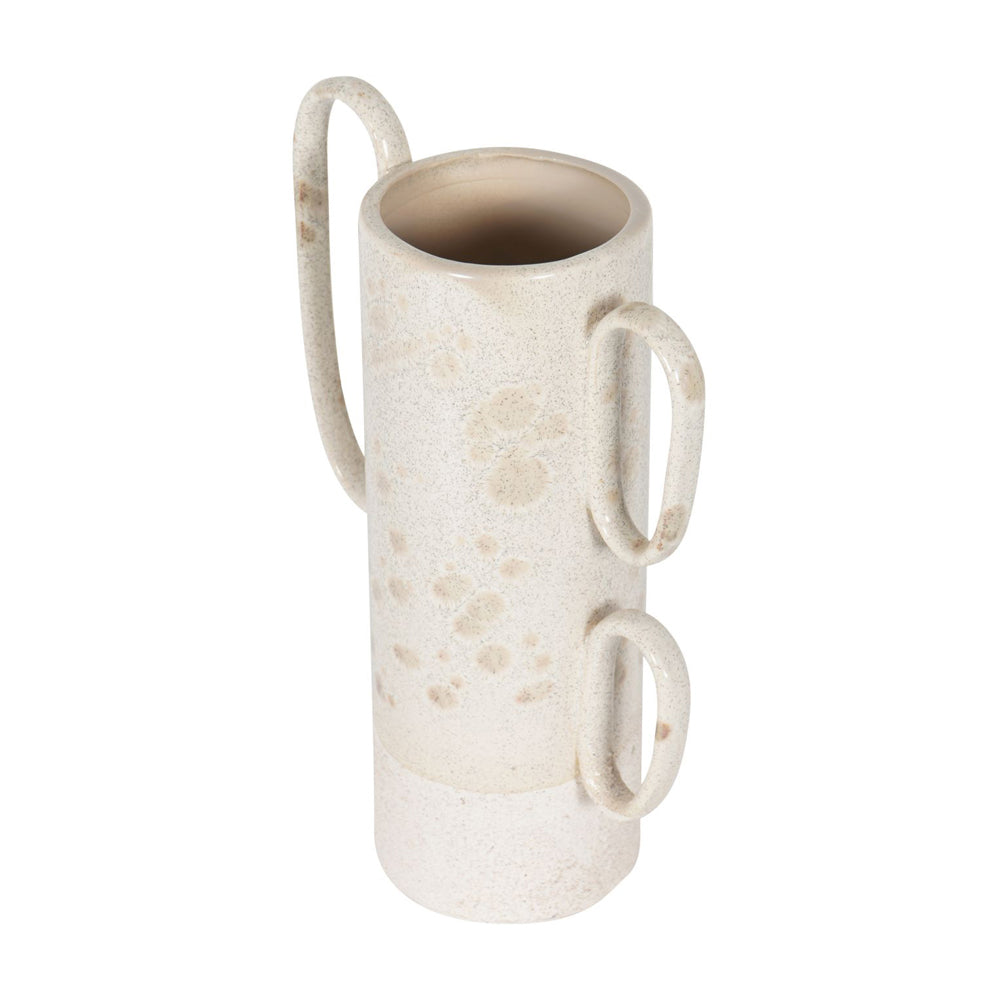 Libra Calm Neutral Collection - Zahara Handled Ceramic Vase in Cream