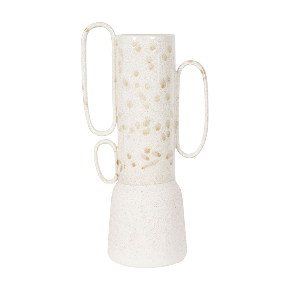 Libra Calm Neutral Collection - Zahara Handled Ceramic Vase in Cream