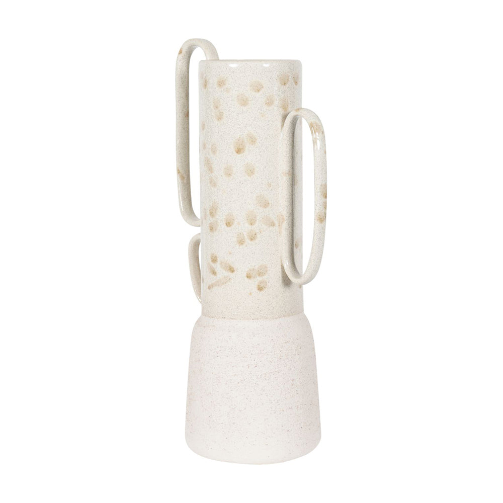 Libra Calm Neutral Collection - Zahara Handled Ceramic Vase in Cream