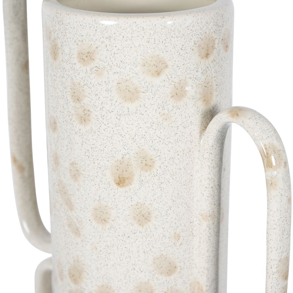 Libra Calm Neutral Collection - Zahara Handled Ceramic Vase in Cream