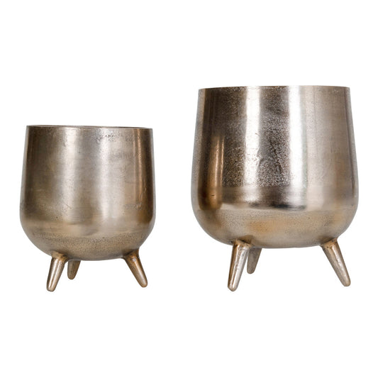 Libra Urban Botanic Collection - Set Of 2 Aphrodite Gold Aluminium Planters