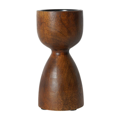 Libra Urban Botanic Collection - Delish Wooden Candle Holder in Brown