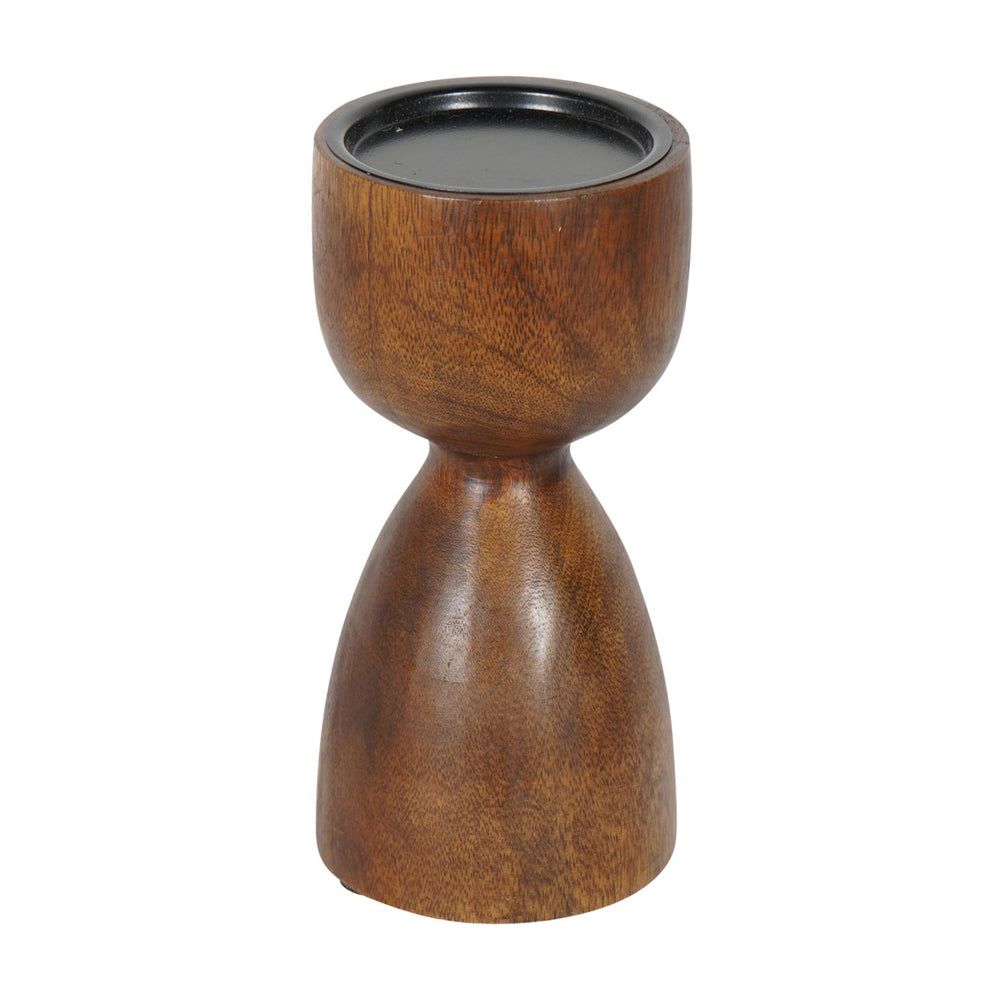 Libra Urban Botanic Collection - Delish Wooden Candle Holder in Brown