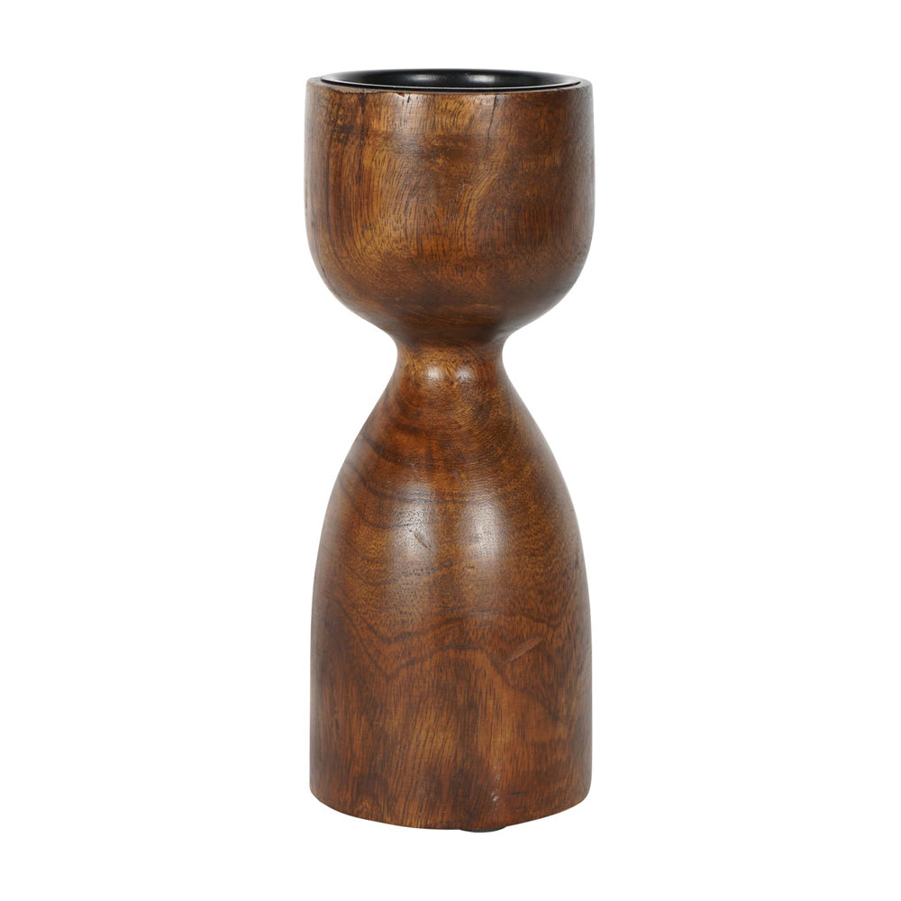 Libra Urban Botanic Collection - Delish Wooden Candle Holder in Brown