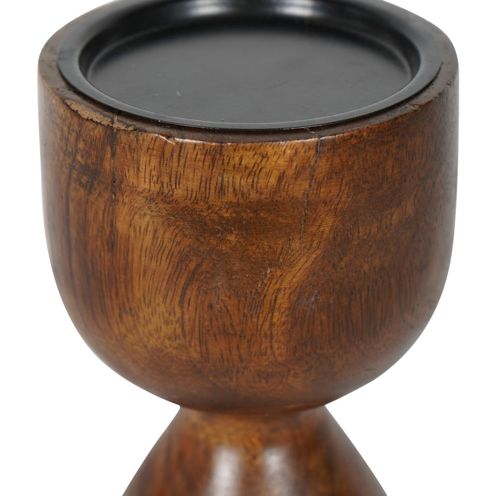 Libra Urban Botanic Collection - Delish Wooden Candle Holder in Brown