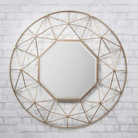 Gallery Interiors Andromeda Geometric Mirror in Gold