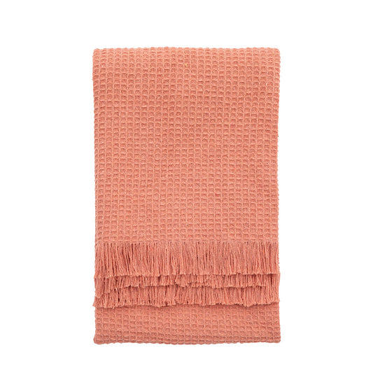 Gallery Interiors Arki Waffle Throw in Blush