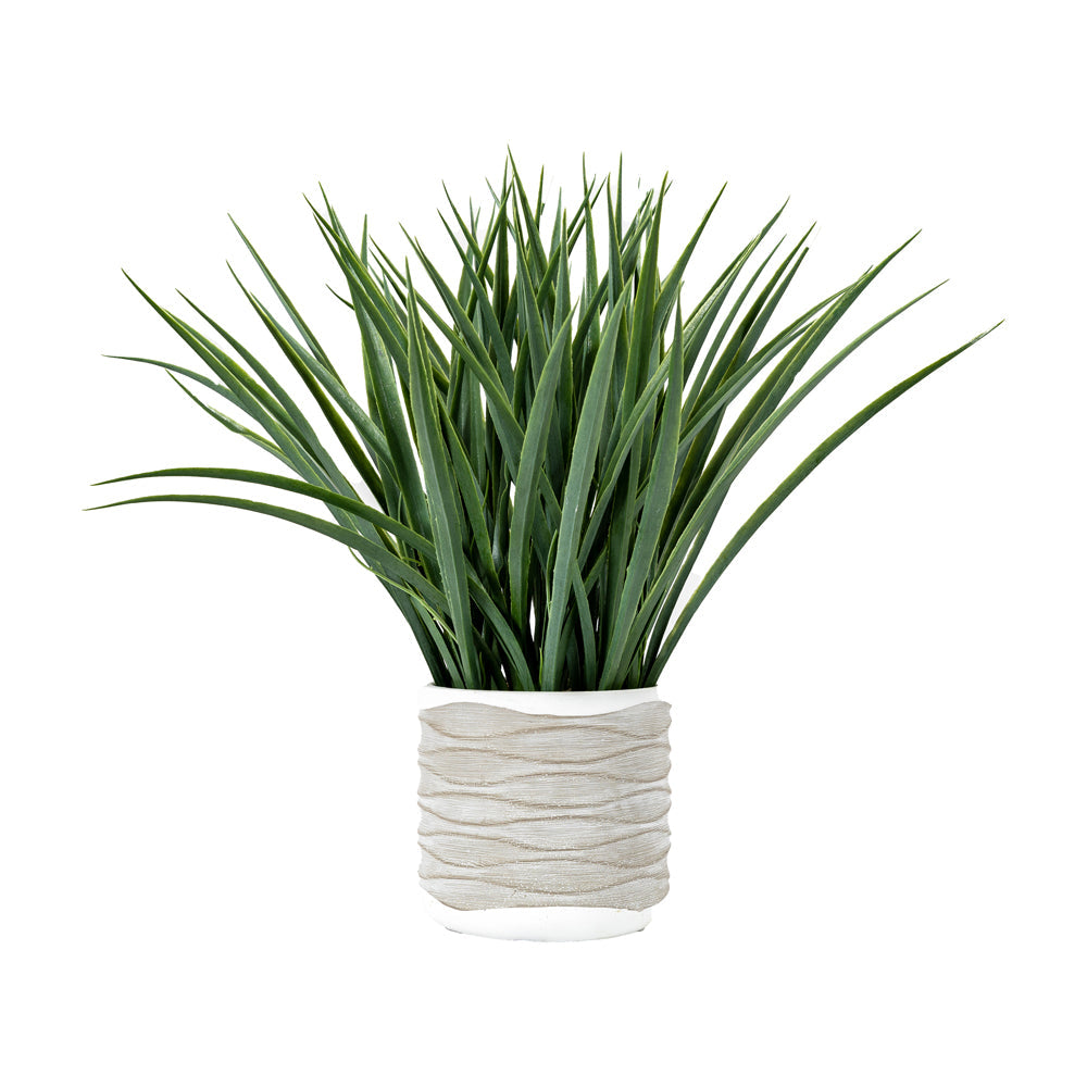 Gallery Interiors Set of 2 Grass in Wavy Pot