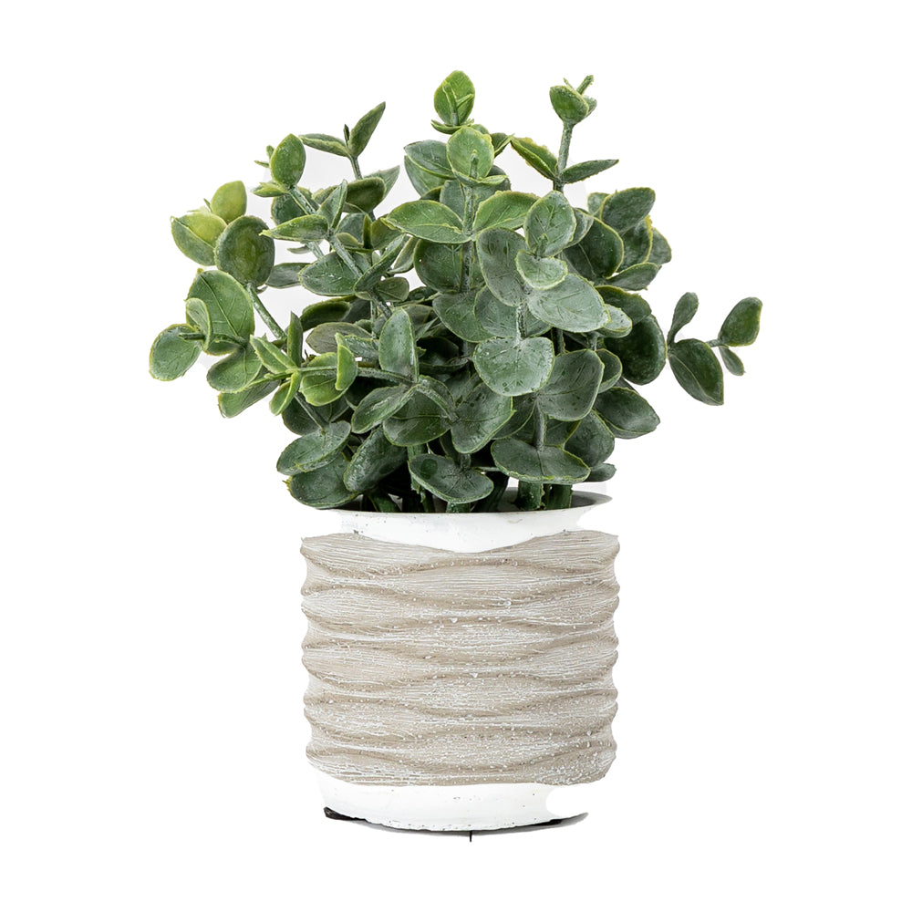 Gallery Interiors Faux Eucalyptus in Wavy Pot