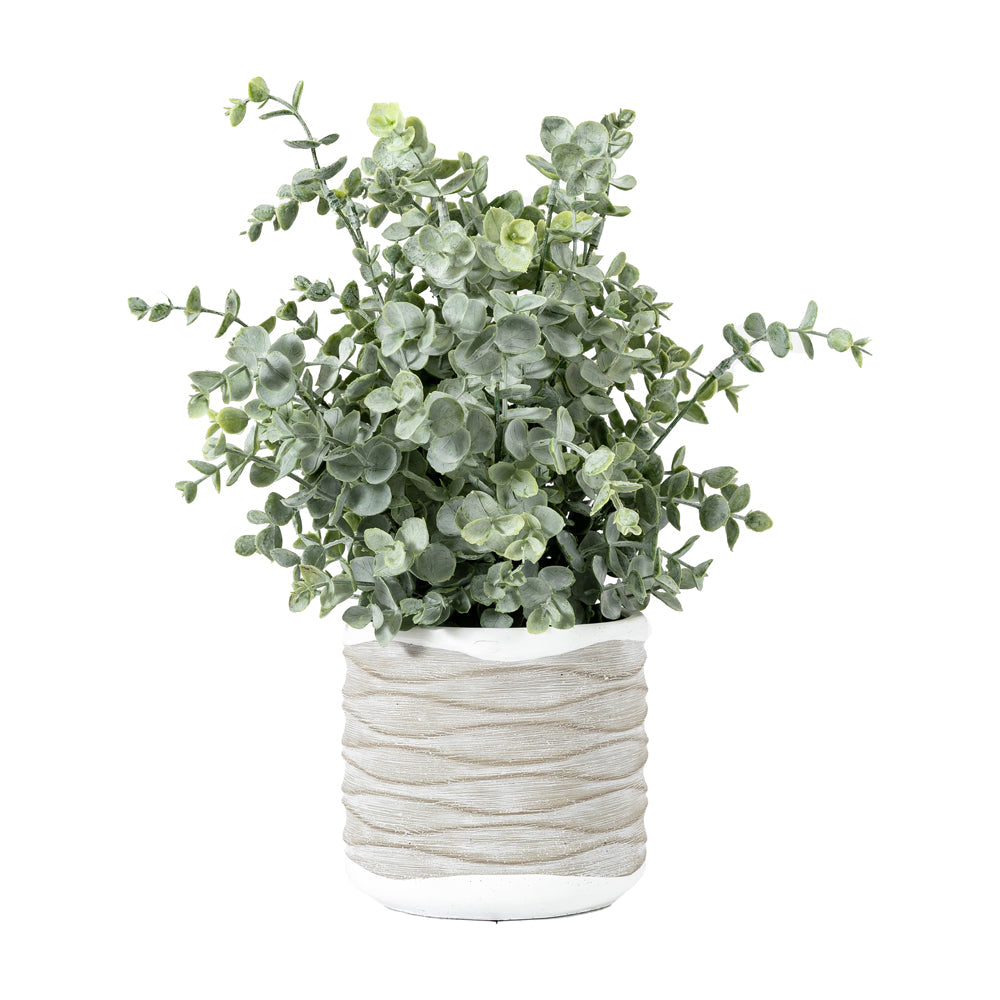 Gallery Interiors Faux Eucalyptus in Wavy Pot